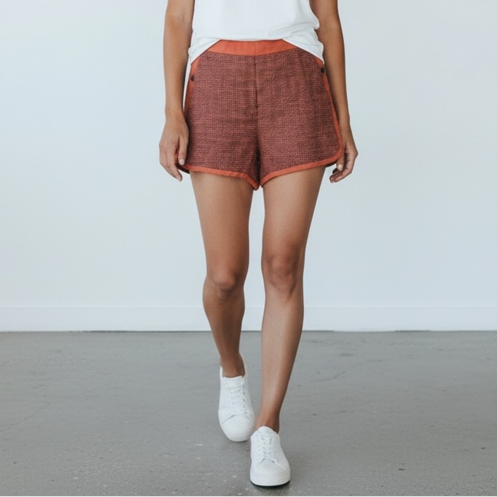 Rag & Bone Dia Linen Shorts Dark Nutmeg Size 4 Worn Once